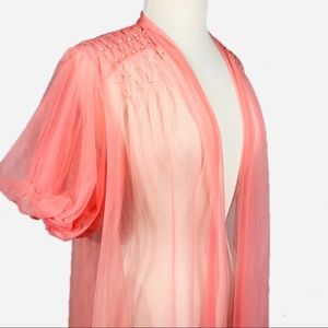 Vintage Intimates & Sleepwear - 🔖SOLD🔖 Vintage Pink Sheer Boudoir Jacket Vintage Intimates & Sleepwear - 🔖SOLD🔖 Vintage Pink Sheer Boudoir Jacket